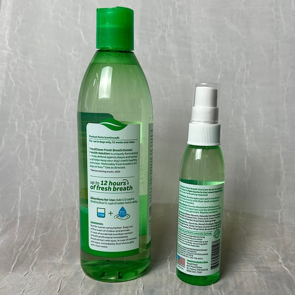 New Tropiclean‎ Fresh Breath Dental Health Solution & Oral Care Spray For Dogs - Picture 2 of 11